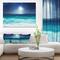 Designart - Neon Sea Waves under Dark Sky - Sea & Shore Photographic on wrapped Canvas